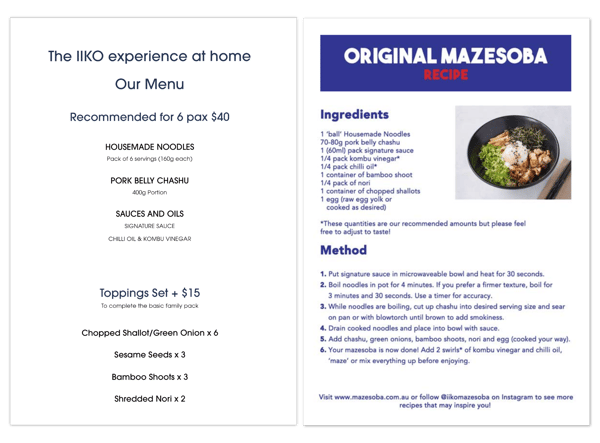 IIKO Mazesoba online order menu